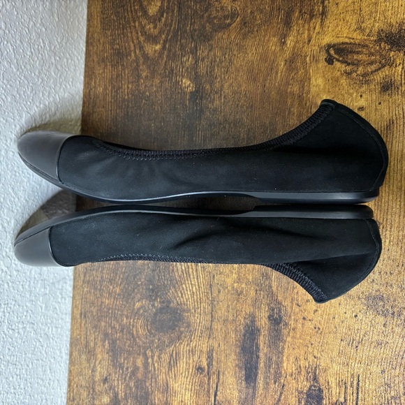 Frau Women’s 6 Black Suede Leather Ballerina Flats Slip On Shoes Made in Italy - Picture 6 of 7